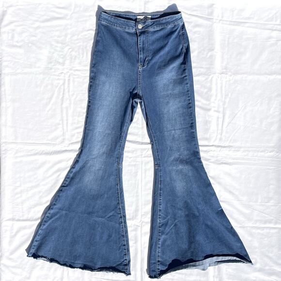 Free People Denim - Free People We The Free Just Float On Flare Leg Jeans High Waist Womens 28 Blue